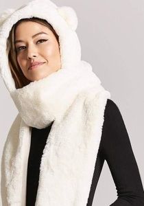 Forever 21 Hooded Polar Bear Scarf